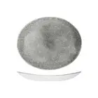 12x Oval Coupe Plate 270x229mm Black Churchill Raku Crockery Restaurant