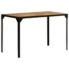 NNEVL Dining Table Solid Rough Mange Wood and Steel 120 cm