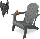 Sleek Space Adirondack Folding Chair for Garden, Patio or Deck - Arm Rests an...