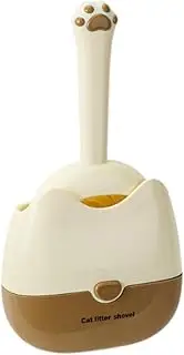 WeiLaiKeQi Large Cat Litter Scooper with Holder for Quick Cleaning, Yellow