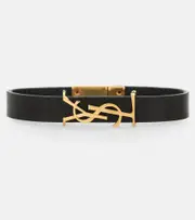 [Saint Laurent] Saint Laurent Opyum leather bracelet M black