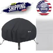 Water-Resistant 30 Inch Round Fire Pit Cover Patio Furniture Cover Durable