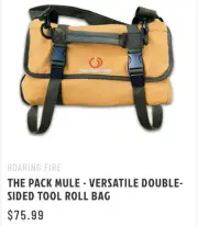 Roaring Fire Pack Mule Tool Roll Bag Removeable Pouches Water-Resistant Coating