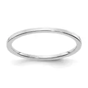 14K White Gold 1.2mm Flat Stackable Men's / Ladies Wedding Band Ring