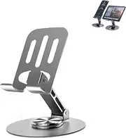 Adjustable Phone Stand for Desk,Rookii Multi-Angel Adjustable 360° Rotation Non-Slip Metal Phone Stand.Compatible with Phone,iPad,Nintendo Switch,All Phones (Grey)