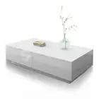 Modern Coffee Table Wooden High Gloss 4 Drawer Side Table Living Room White