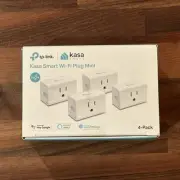 Kasa Smart Plug Mini 15A, Smart Home Wi-Fi Outlet, 4-Pack White Alexa Google