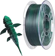 CC3D Silk Dual Color PLA Filament Black/Green PLA Filament 1.75mm 1KG 3D Printer Filament Two Colour Coextrusion Filament Shiny Metallic PLA 3D Printing Materials Silk Black Green PLA Bicolor Filament