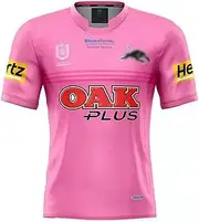 2022 Penrith Panthers Jersey Men's Rugby Jersey, Fans Training T-Shirt, Casual Short Sleeve Polo Pink -L
