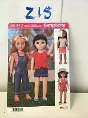 Simplicity S8940 Sewing Pattern CASUAL WARDROBE FASHIONS FOR 18" DOLLS Pants
