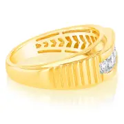 Luminesce Lab Grown 5 Diamonds Gents Ring in 9ct Yellow Gold, T