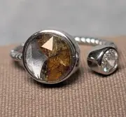 PALLASITE METEORITE RING - Size 5.5 Adjustable