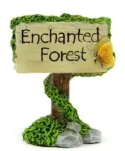 Enchanted Forest Sign 1pc MI 55612 Miniature Fairy Garden Dollhouse