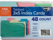 LOT 2 PACKS Find-It Ruled Tabbed Index Cards 3 x 5 Inches Assorted Colors 96