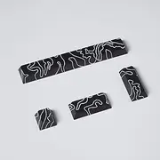 Gliging 4pcs Keycaps, Black Topographic KeycapsPBT Keycap Cherry Profile Dye-Sublimation Space Bar 6.25U ESC Enter Custom Keycap Set for Mechanical Keyboard Caps Desktop Computer Keyboards