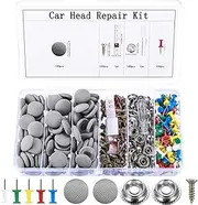 100 Pcs Car Roof Repair Kit, Car Roof Headliner Repair Button, Headliner Snap Rivets, Auto Roofs Snap Screws with Push Pins Positioning Pins for All Cars Roofs Fixed, Contains Rich Accessories