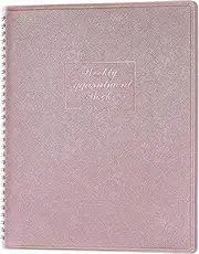 Appointment Diary 2025 - Diary 2025 from Jan. 2025 to Dec. 2025, A4 Week to View Appointment Book 2025 in 15 Minutes with Times, Soft Leather Cover, 21.8 x 29 cm - Rose Gold