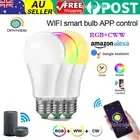15W E27 Tuya WiFi Smart LED Light Bulb RGBWW Globe Lamps For Alexa Google Home