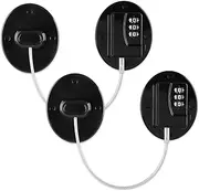 2pcs Digital Password Fridge Lock for Children Safety Refrigerator Door Locks,Child Adhesive Safety Window Lock Kids Adults Security Cabinet Lock for Freezer Cupboard,Drawer,Fridge Door Oval Black