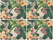 Maxwell & Williams The Blck Pen Frangipani Cork Back Placemat 34x26.5cm Set of 4 Gift Boxed