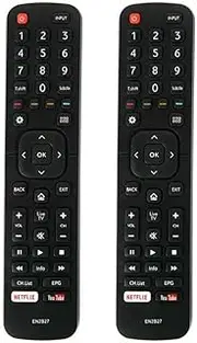 [2 Pack] Tavice Remote Compatible with HISENSE Smart TV EN2B27 Remote Control EN-2B27 RC3394402/01 3139 238.