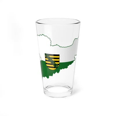 Flag map of Saxony (Germany) Pint Glass 16oz