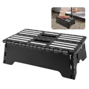 Non-Slip Small Compact Folding Flat Step Stool Heavy Duty Portable black