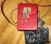 DKNY NWT Red 100% Cow Leather Crossbody/Shoulder Bag Purse w/Dustbag NICE!