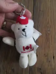 NEW Snowcap Canada Canadian 5" Mini Plush White Bear Keychain Keyring Souvenir