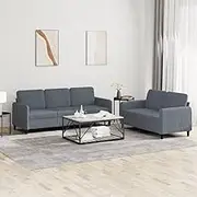 Generic 2 Piece Sofa Set Dark Grey Velvet