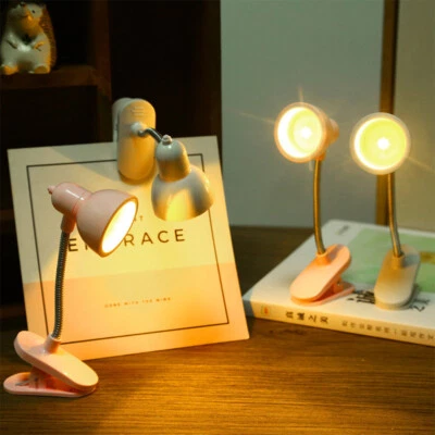 Cute Mini Clamp Lamp to Read Book Portable Eye Protection Night Light Rotatable