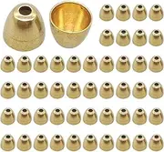 Taper Heads for Tying Tubes, Brass Tapered Heads for Tying Flies - Brass Tapered Head 50 Pieces Split Cone Head Beads | Copper Fly Tying Materials