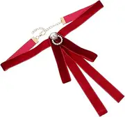 [LIFKOME] Bow Tie Tie Uniform Tie Pre Tux Black Bow Brooch Ties Uniform Bow Tied Neck Belt Lady Tie Blue Tie Jewelry Imitation Pearl Bow Faux Pearl Tie Red Zinc Alloy