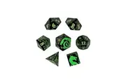 LPG Dice RPG Set Inscripted Dragon Green