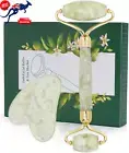 Gua Sha Stone & Jade Roller Set, Anti-Aging Facial Tool for Skin Rejuvenation