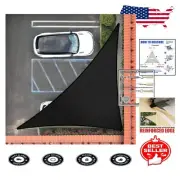 12' x 18' x 21.6' Black Right Triangle Sun Shade Sail - 95% UV Blockage