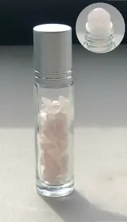 Rose Quartz Gemstone Roller Bottles Essential Oil Crystal Aromatherapy