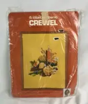 Vintage 1975 Columbia Minerva Crewel embroidery Kit Erica Wilson Harvest Design