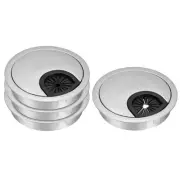 4Pcs Desk Cable Hole Cover,Zinc Alloy Cord Raceway(60mm,Silver)