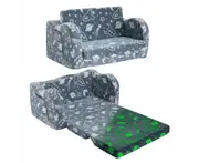 Kids Sofa Flip Out Lounger 2 In 1 Convertible Couch Comfy Chair Armchair Toddler Bed Soft Cushion Playroom Glow in the Dark