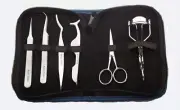 6 in 1 Eyebrow Tool Kit Tweezers Trimmer Scissors Eyelash Curler Set US