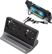 USB C Docking Station for Steam Deck 9 in 1 Hub with Dual Fans Cooling Stand 4K at 60Hz 2.0 1000Mbps Ethernet 100W PD Fit for ROG Ally Game Console
