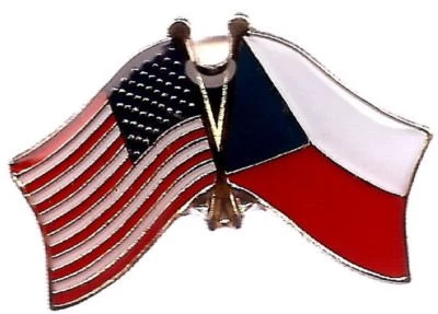 Wholesale Pack of 50 USA American Czech Friendship Flag Bike Hat Cap lapel Pin