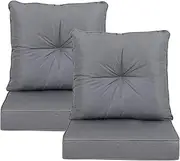 Only choice Outdoor Chair Cushions, Outdoor Cushions for Patio Furniture All-Weather Deep Seat Cushions for Outdoor Furniture Porch Lawn (Grey)