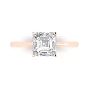 2.2ct Asscher Cut Bridal Engagement Promise Wedding Ring 14k Rose Solid Gold