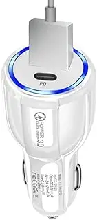 USB C Car Charger Adapter - Type C Car Charger Fast Charging | Type C Fast Charging 48w Plug Adapter, Reliable, Interior Accessories with Atmosphere Light for Multiple Devices