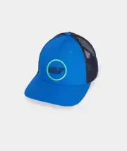 NEW Vineyard Vines Whale Dot Performance Men's Blue Snapback Trucker Hat Cap