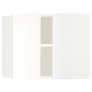 METOD corner wall cabinet with shelves, white/Vallstena white, 68x37x60 cm
