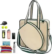 Fravsiu Tennis Bag | Canvas Tennis Racquet Bag | Spacious Shoulder Tote for Tennis and Badminton | Stylish and Functional Large Canvas Bag for Men and Women to Carry Sports Gear
