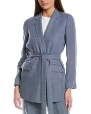 Lafayette 148 New York Belted Longline Linen & Wool-Blend Blazer